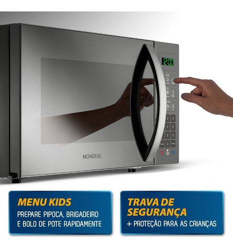 Micro-ondas Espelhado 34 Litros 1400w Mo-02-34-e Mondial 110V