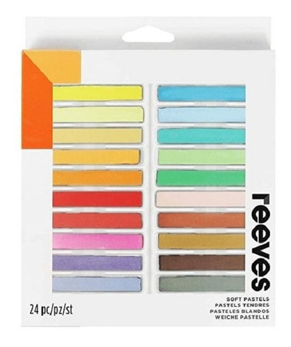 Set Pasteles Tiza Blandos Reeves X 24 Colores Surtidos