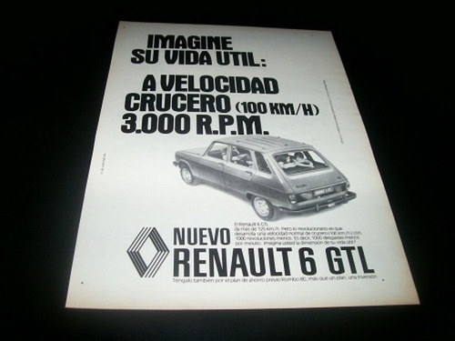 (pa328) Publicidad Clipping Renault 6 Gtl * 1979