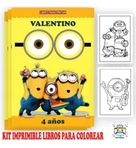 Comprar Kit Imprimible Librito  Pintar Colorear Los Minions