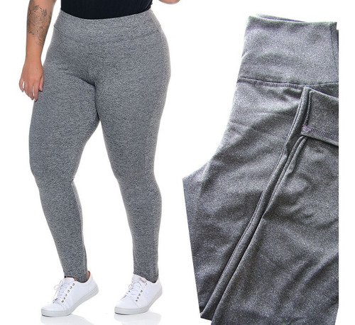 Imagem 3 de 5 de Calça Legging Flanelada Térmica Plus Size Peluciada Suplex