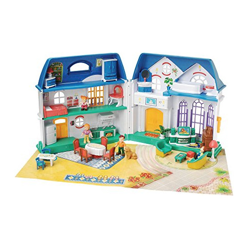 Cp Toys Happy Home Take-along Plastic Doll House Con 26 Pc F