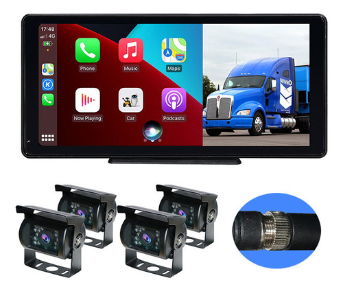 Dashcam De 10.36 Pulgadas Con Monitoreo De 4 Canales Y Truck