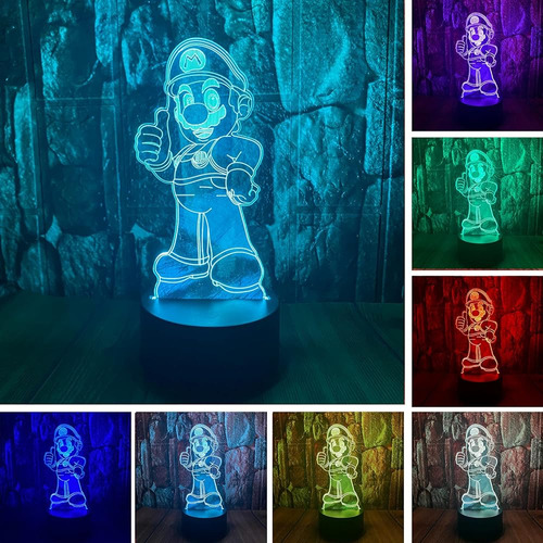 ~? Bantogogo Cartoon Super Mario Bros Anime Figure 3d Led Op