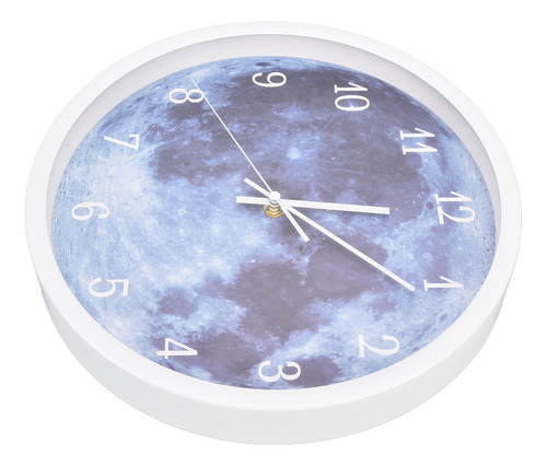 Reloj De Pared Nocturno Estilo Luna, 12 Pulgadas, Luminoso