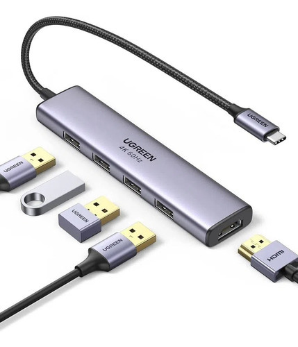 Hub Usb C Con Puertos Usb-a 3.0 Y Hdmi Ugreen