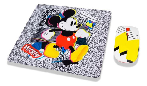 Kit Mouse Inalámbrico + Mouse Pad Diseño Mickey Disney - Ps
