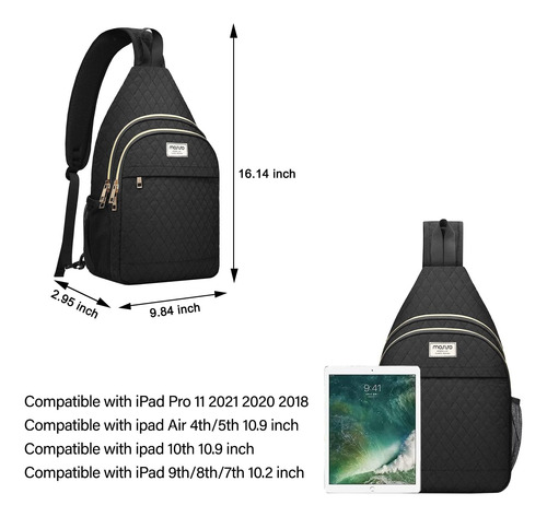 Mochila Bandolera Mosiso, Bolso Cruzado Acolchado Con Rombos