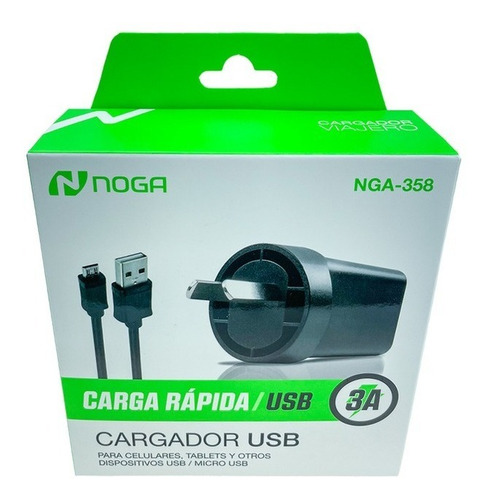 Imagen 4 de 7 de Cargador Noga Nga-359 Micro Usb 15w Carga Rapida 5v-3am