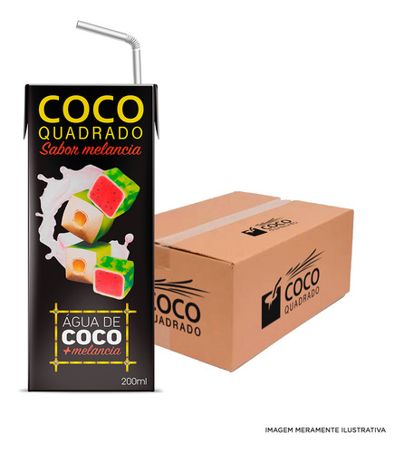 Água De Coco Coco Quadrado Melancia Cx 27 X 200ml