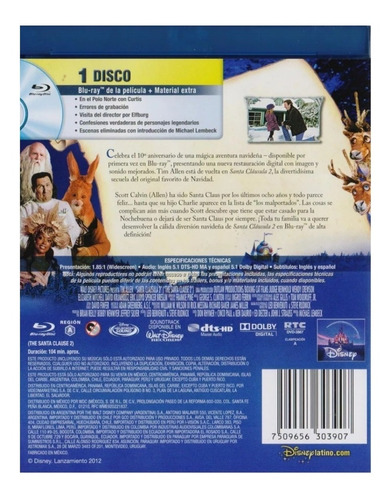 Santa Clausula 2 Dos Tim Allen Pelicula Blu-ray