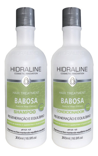  Kit Hidraline Babosa Rápido Shampoo E Condicionador 300ml