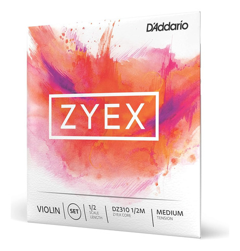 D'addario Zyex Violin String Set, Escala 1/2, Tensión Media