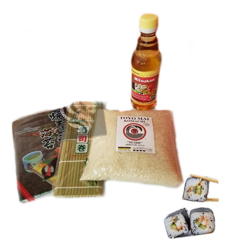 Combo Para Preparar Sushi De 16 A 20 Rollos Calidad Premium