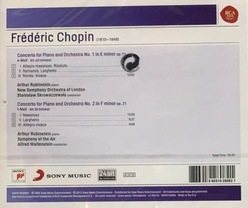 Chopin - Conciertos Para Piano 1 & 2 - Rubinstein - Cd