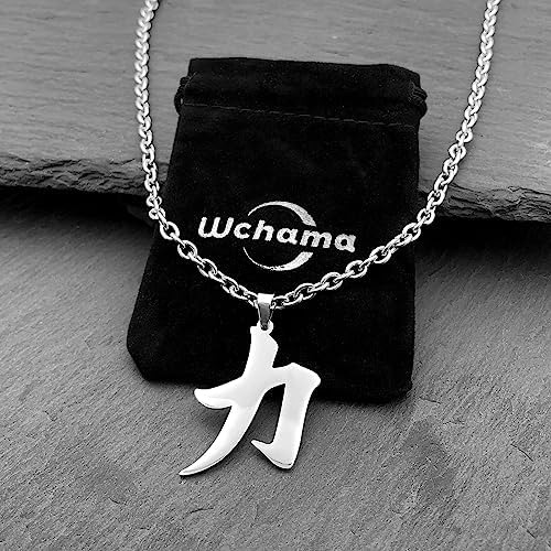 Colar Com Pingente De Kanji De Força Japonesa Wchama Para M