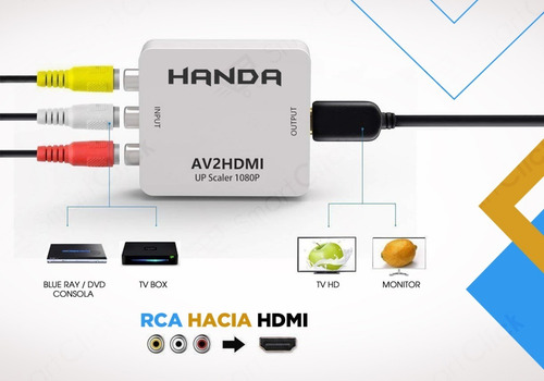 Imagen 2 de 10 de Conversor Rca A Hdmi Adaptador 1080p Camara Consola Play Led