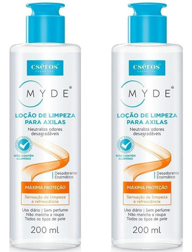 Kit 2 Unidades Loção De Limpeza Para Axilas 200ml Myde