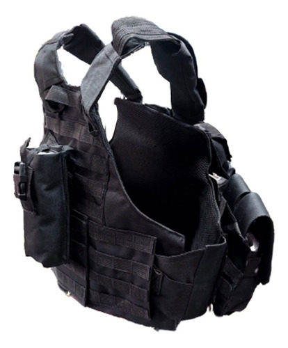 Imagen 3 de 7 de Chaleco Tactico Ciras Negro Airsoft Militar Policial
