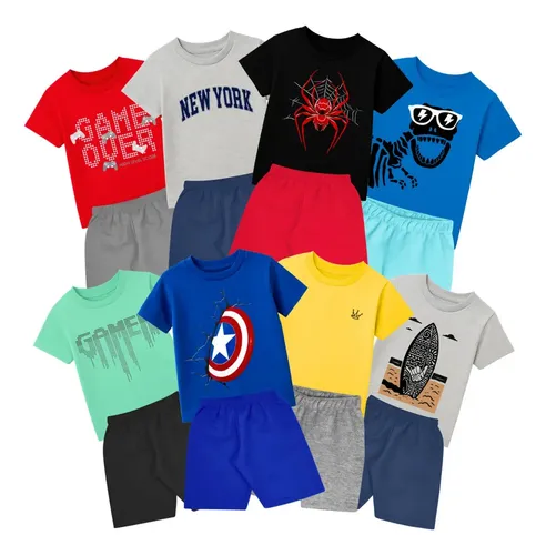 MLB 7119121626 Conjunto Infantil Menino Vero Kit 6 Pecas 3 Conjuntos JM
