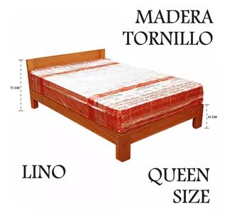 Cama Queen Size,madera Tornillo,modelo Lino