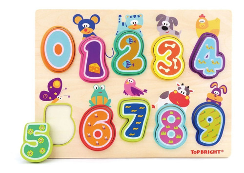 Puzzle Madera Encastre Numeros Top Bright