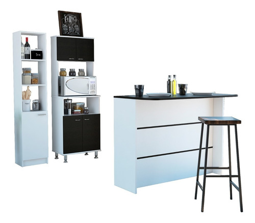  Combo Kitchen 25 Mueble Cocina 54 + Barra De Cocina + Optim