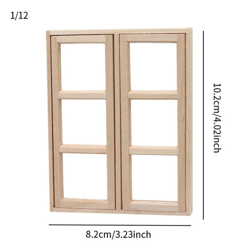 Xfw3 Ventana De Casa De Muñecas Con Decoración De Madera, B