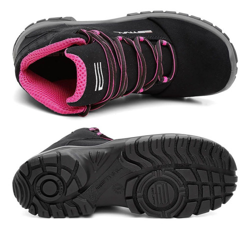 Bota Segurança Estival Feminino Rosa Bico Composite Com Ca