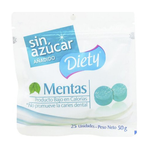 Mentas Diety Bolsa Zipper 50 G.