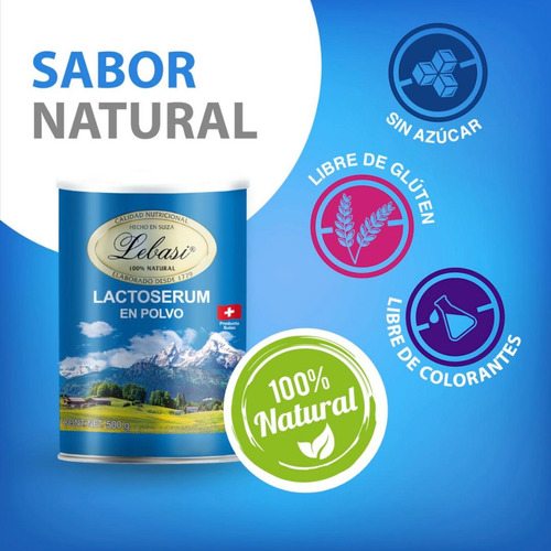 Lebasi Lactoserum Original Suizo 500 Gr 2 Pzas.