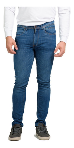 Jean Azul Slim Fit Elastizado Moda Hombre Mistral 50119