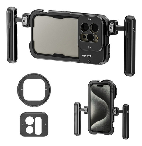 Neewer Jaula + Grip + Filtro Adaptador Para iPhone 15 Pro