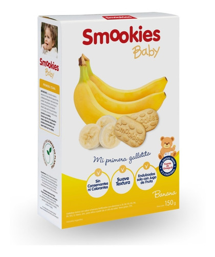 Imagen 1 de 4 de Smookies Baby 6 Unidades 150gr. Sabor Banana