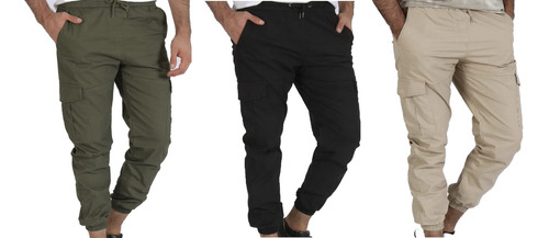 Pack X3 Pantalon Gabardina Cargo Oficina Trabajo Colores