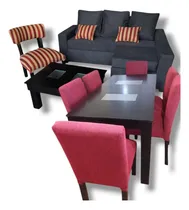 Comprar Combo Living De 3c. + Mesa Fija 6 Sillas 