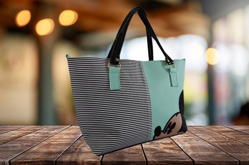 Imagen 4 de 6 de Bolsa De Mano De Disney, Mickey Mouse En Color Verde Agua