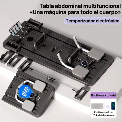 Tabla Abdominal Multifuncional Plank Trainer Rodillo Negro
