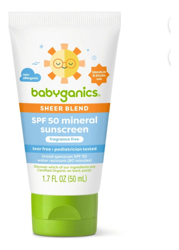Babyganics Sheer Blend Protetor Solar Fps50 Sem Fragrância
