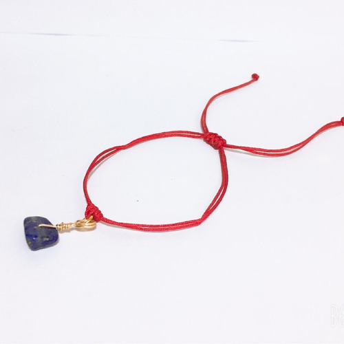 Pulsera Hilo Rojo Y Piedra Lapislázuli