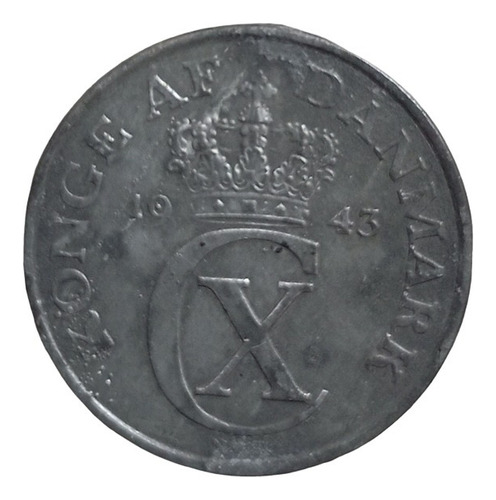  Moneda Dinamarca Ocupacion Alemana 1943 W W I I  5 Ore