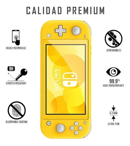 2 Micas De Cristal Templado 9h Para Nintendo Switch Lite