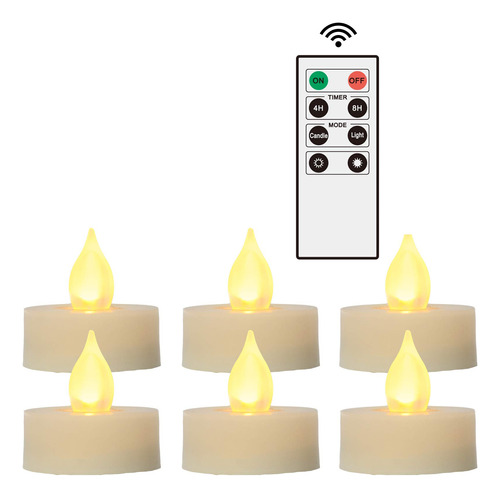 Izan 6 Velas Led Sin Llama, Funcionan Con Pilas, Con Control