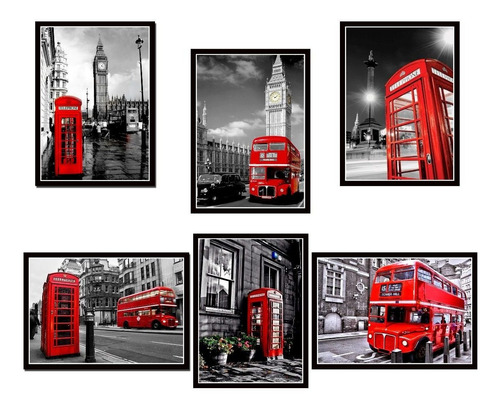 Placas Decorativas Londres Kit 6 Placas 99,80