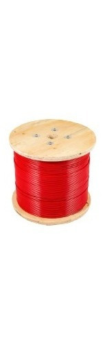 Piola Cable Acero 1/8 Forrado Pvc Rojo 100 Metros Pullcord