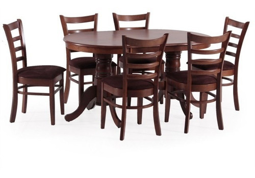 Juego De Comedor S- 6 Sillas Tapizadas - Mesa - Madera - Lcm