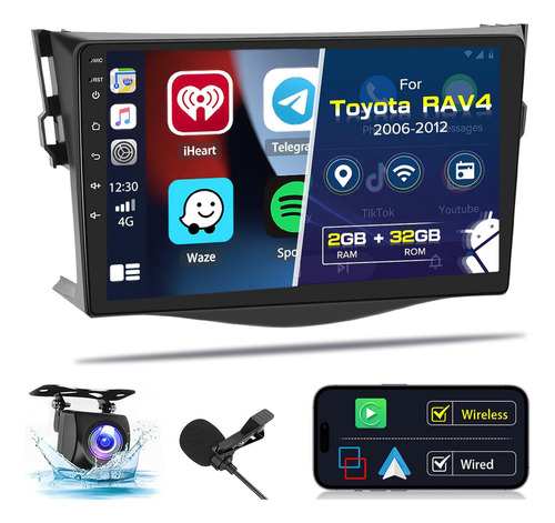 Estéreo Para Coche Toyota Rav4 2+32g Android 13 Swc 2006-12