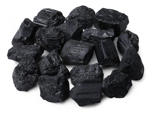 Piedras De Turmalina Negra Áspera, 1lb, 4-6cm, Energía Purif