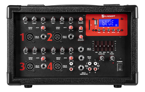 Kaiser Consola Amplificada 800w Pmpo 4 Canales Y Ecualizador