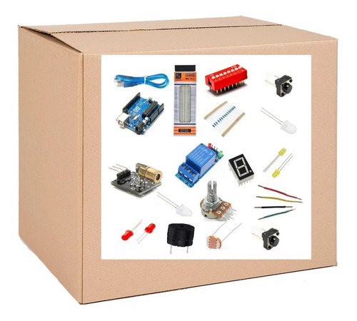 Imagen 1 de 1 de Kit Arduino 83 Elementos Sensores Leds Resistencias Switch